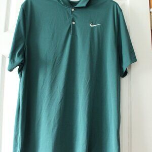 Men's Green Nike Dri-Fit Collar Shirt XL
